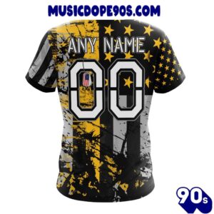 NFL Minnesota Vikings Custom Name Number Classic Grunge American Flag T-Shirt