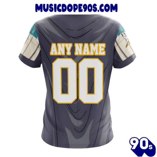 NFL Minnesota Vikings Custom Name Number Mandalorian And Baby Yoda T-Shirt