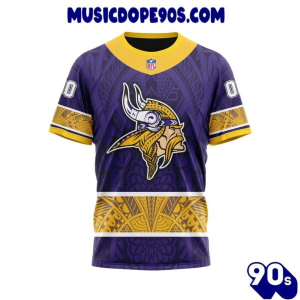 NFL Minnesota Vikings Custom Name Number Native With Samoa Culture T-Shirt