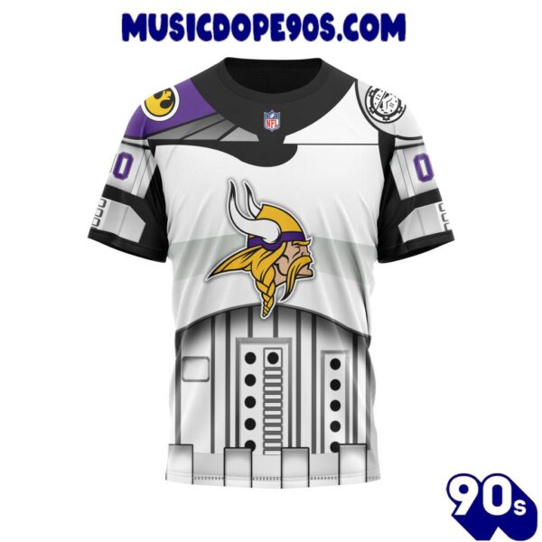 NFL Minnesota Vikings Custom Name Number Star Wars T-Shirt