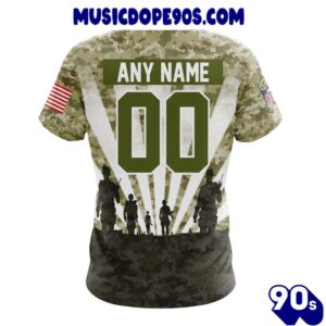 NFL Minnesota Vikings Custom Name Number Veterans And Families T-Shirt