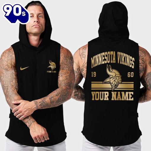 NFL Minnesota Vikings Men Workout Hooded Tank Top NFL Minnesota Vikings Men Workout Hooded Tank Top