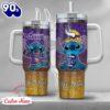 NFL Minnesota Vikings Stitch Glitter Custom Stanley Quencher 40oz Stainless Steel Tumbler With Handle