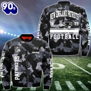 NFL New England Patriots Bomber Jacket Custom Your Name  Gift For Christmas