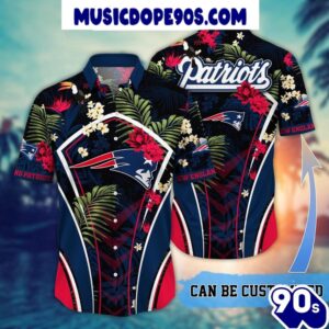 NFL New England Patriots Custom Name Flower Summer Tropical Hawaiian Shirt