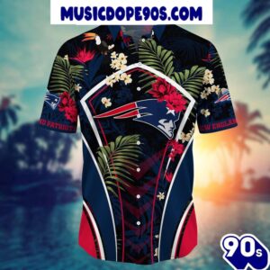 NFL New England Patriots Custom Name Flower Summer Tropical Hawaiian Shirt