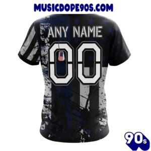 NFL New England Patriots Custom Name Number Classic Grunge American Flag T-Shirt