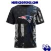 NFL New England Patriots Custom Name Number Classic Grunge American Flag T-Shirt