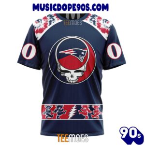 NFL New England Patriots Custom Name Number Grateful Dead T-Shirt