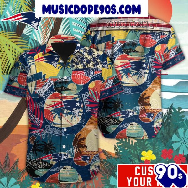 NFL New England Patriots Custom Name Special Vintage Style Hawaiian Shirt