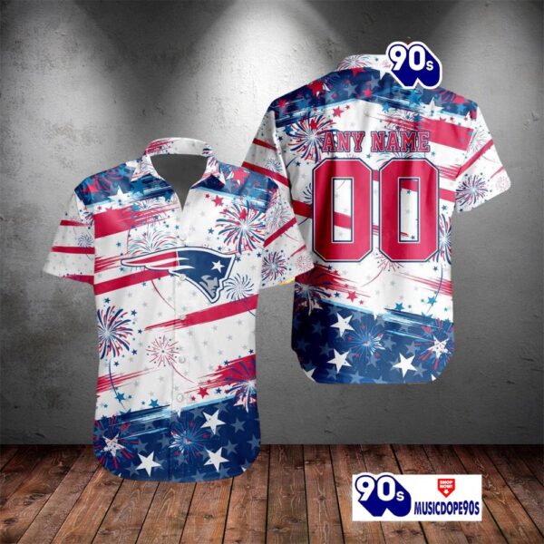 NFL New England Patriots Special Design For Independence Day 4th Of July Personalized Hawaiian Shirt