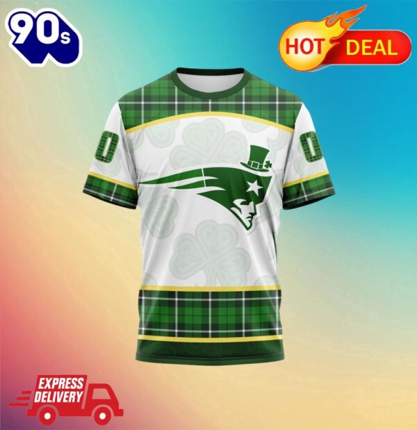 NFL New England Patriots Special Design For St. Patrick Day All Over Print Shirts