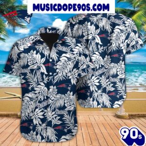 NFL New England Patriots Tropical Leafs Hawaiian Shirt