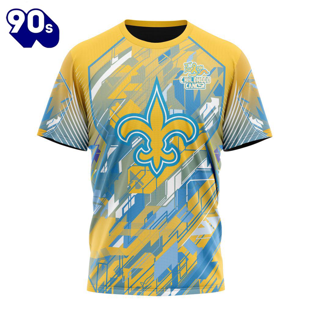 NFL New Orleans Saints Childhood Cancers T-Shirt NFL New Orleans Saints Childhood Cancers T-Shirt