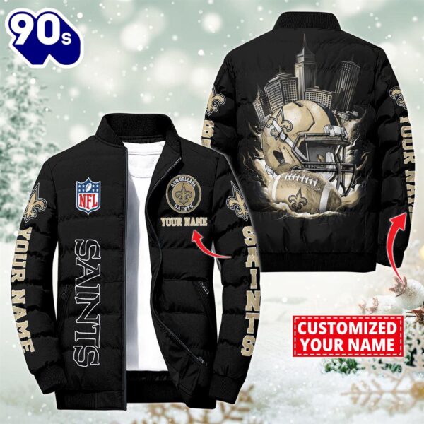 NFL New Orleans Saints City Puffer Jacket Custom Name  – Sport Puffer Jacket