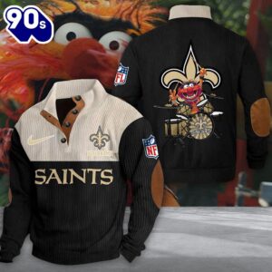 NFL New Orleans Saints Custom Name Animal Drummer Stand Collar Shirt