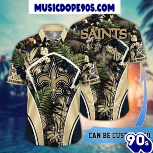 NFL New Orleans Saints Custom Name Flower Summer Tropical Hawaiian Shirt