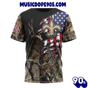 NFL New Orleans Saints Custom Name Number Special Camo Realtree T-Shirt