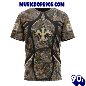 NFL New Orleans Saints Custom Name Number Special Hunting Camo T-Shirt