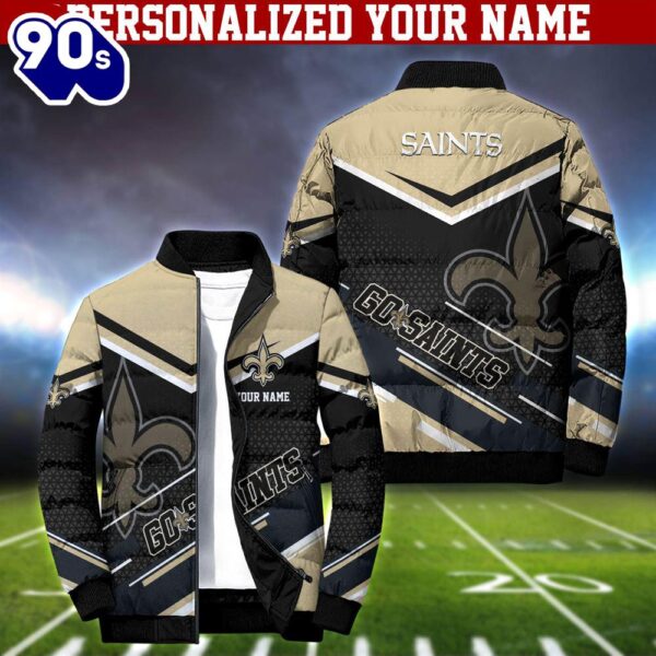 NFL New Orleans Saints Puffer Jacket Personalized Your Name – Sport Puffer Jacket