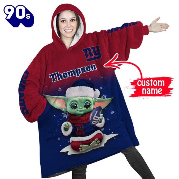 NFL New York Giants Baby Yoda Custom Huggle Hoodie