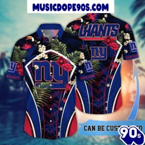 NFL New York Giants Custom Name Flower Summer Tropical Hawaiian Shirt