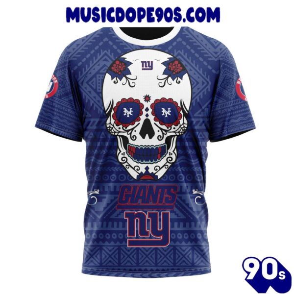 NFL New York Giants Custom Name Number Kits For Dia De Muertos T-Shirt