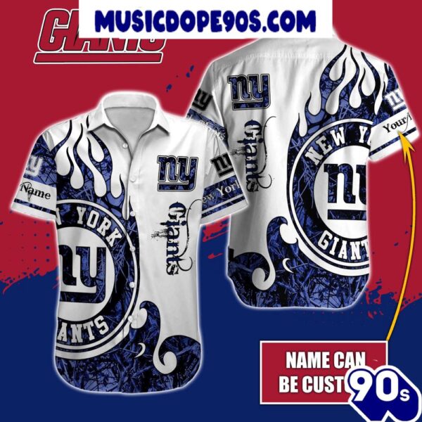 NFL New York Giants Custom Name Realtree Hunting Hawaiian Shirt