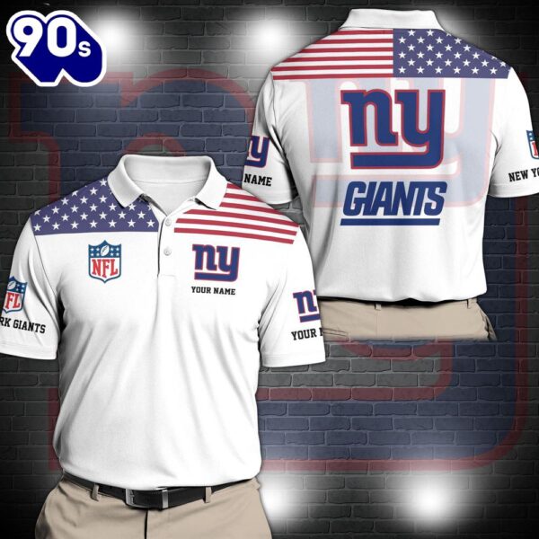 NFL New York Giants Sport Polo Shirt Custom Your Name  Gift For Fans