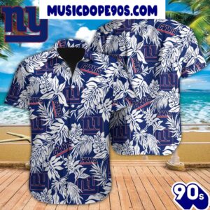 NFL New York Giants Tropical Leafs Hawaiian Shirt