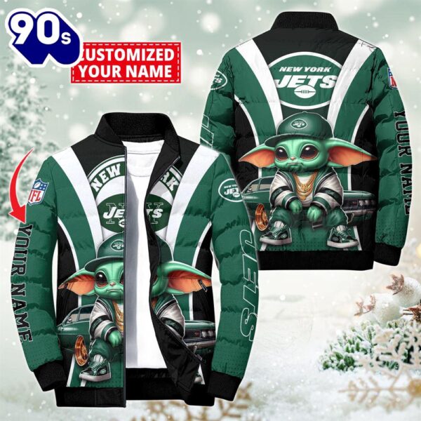 NFL New York Jets Baby Yoda Puffer Jacket For Fans – NFL Puffer Jacket