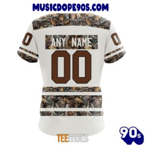 NFL New York Jets Custom Name Number White Camo Hunting T-Shirt