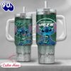 NFL New York Jets Stitch Glitter Custom Stanley Quencher 40oz Stainless Steel Tumbler With Handle