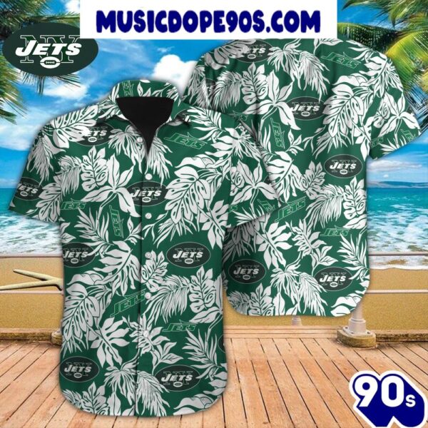 NFL New York Jets Tropical Leafs Hawaiian Shirt