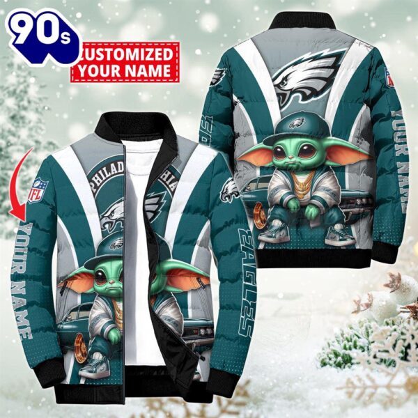 NFL Philadelphia Eagles Baby Yoda Puffer Jacket For Fans – NFL Puffer Jacket