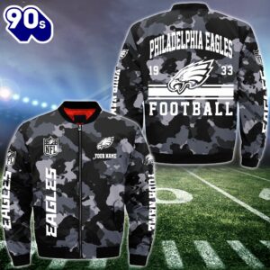 NFL Philadelphia Eagles Bomber Jacket Custom Your Name  Gift For Christmas