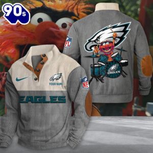 NFL Philadelphia Eagles Custom Name Animal Drummer Stand Collar Shirt