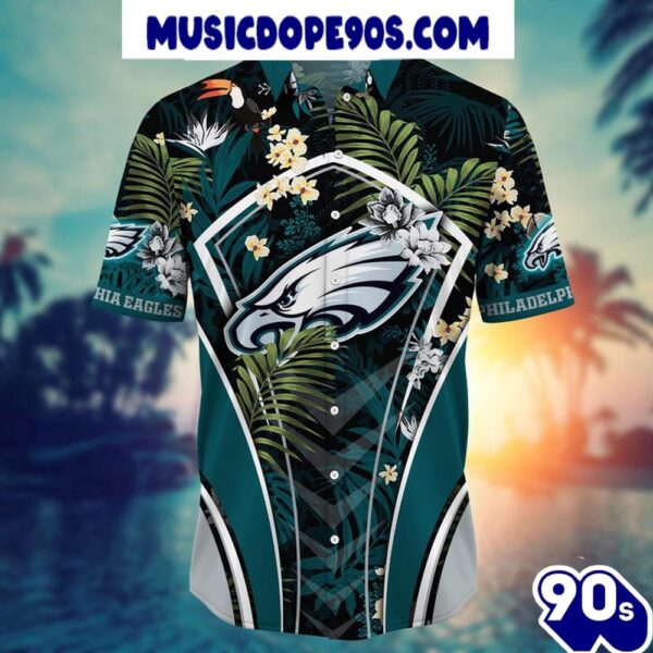 NFL Philadelphia Eagles Custom Name Flower Summer Tropical Hawaiian Shirt