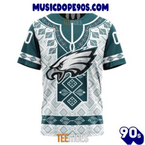 NFL Philadelphia Eagles Custom Name Number Native Pattern T-Shirt