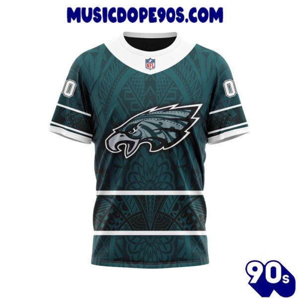 NFL Philadelphia Eagles Custom Name Number Native With Samoa Culture T-Shirt