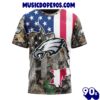 NFL Philadelphia Eagles Custom Name Number USA Flag Camo Realtree T-Shirt