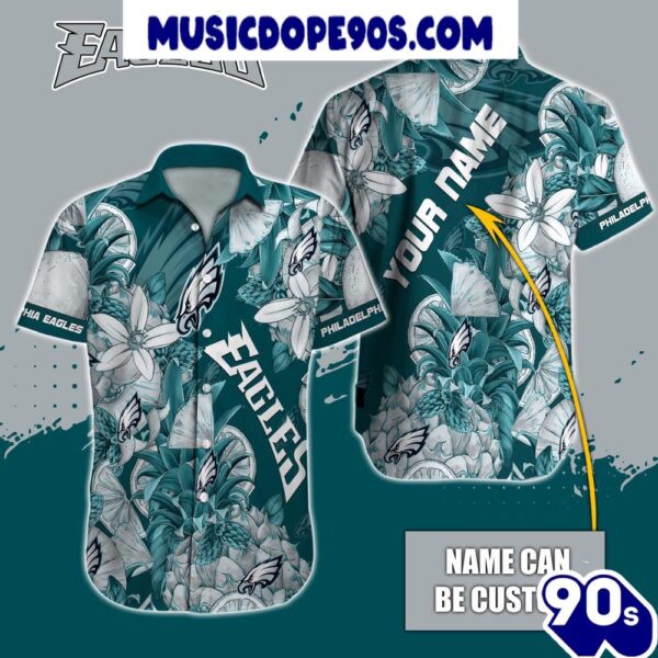 NFL Philadelphia Eagles Custom Name Special Tropical Fruit Hawaiian Shirt