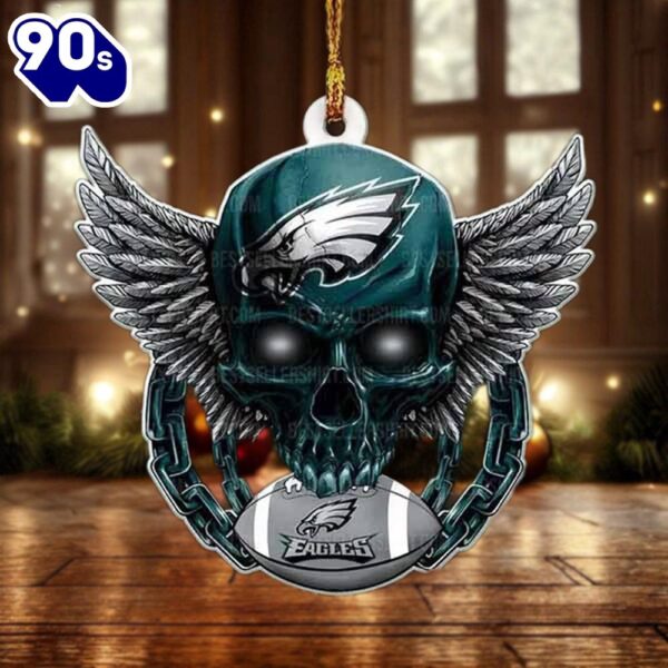 NFL Philadelphia Football Skull Christmas Ornament Hanging Decor