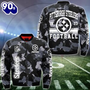 NFL Pittsburgh Steelers Bomber Jacket Custom Your Name  Gift For Christmas