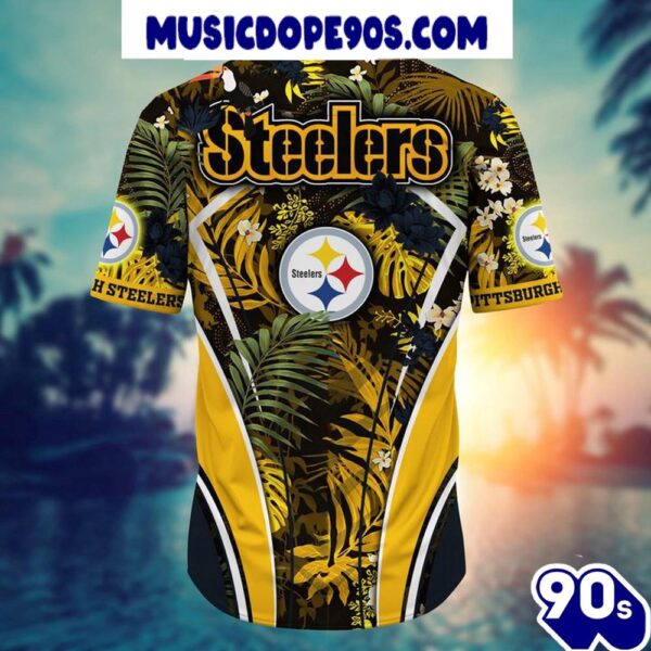 NFL Pittsburgh Steelers Custom Name Flower Summer Tropical Hawaiian Shirt