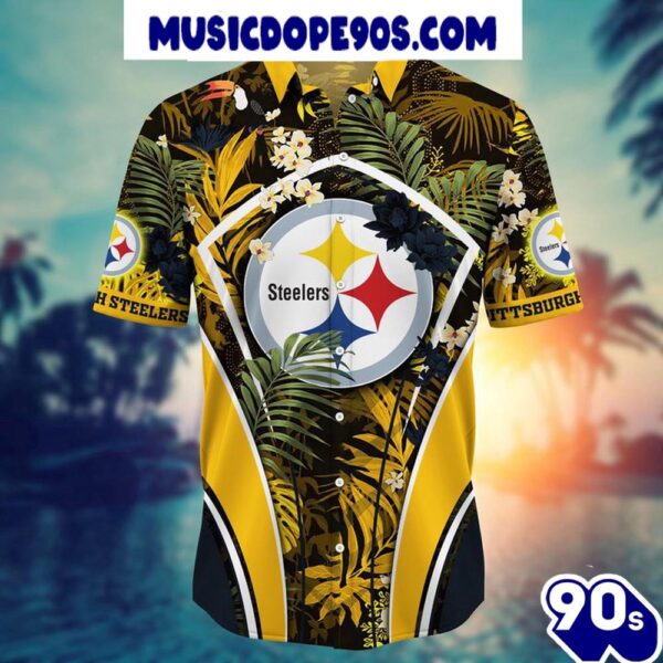 NFL Pittsburgh Steelers Custom Name Flower Summer Tropical Hawaiian Shirt