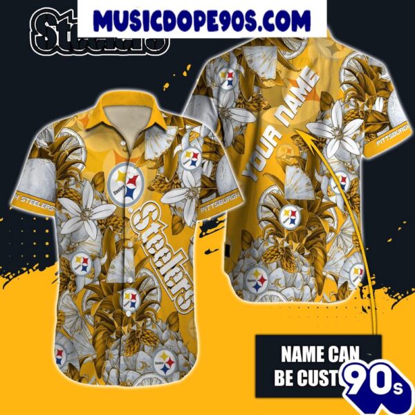 NFL Pittsburgh Steelers Custom Name Special Tropical Fruit Hawaiian Shirt