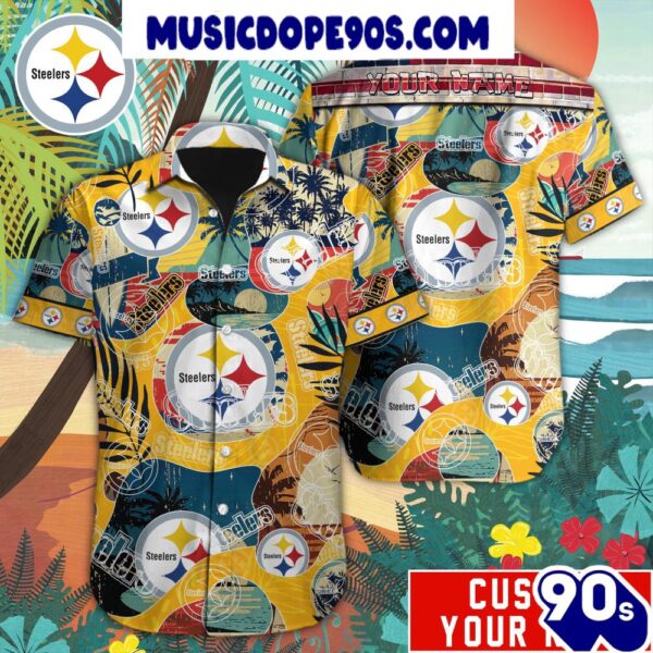 NFL Pittsburgh Steelers Custom Name Special Vintage Style Hawaiian Shirt