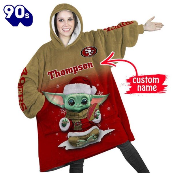 NFL San Francisco 49ers Baby Yoda Custom Huggle Hoodie