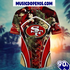 NFL San Francisco 49ers Custom Name Flower Summer Tropical Hawaiian Shirt